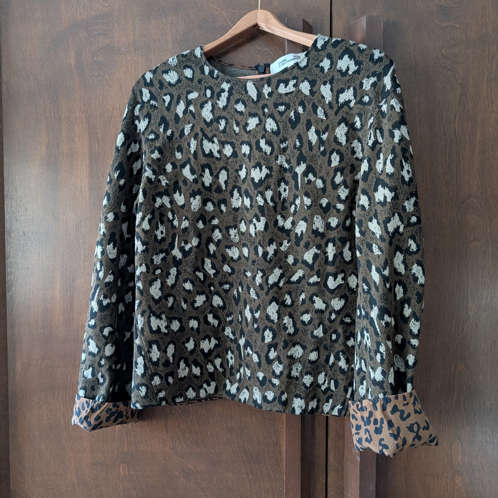 Diane Von Furstenberg Leopard Print Blouse